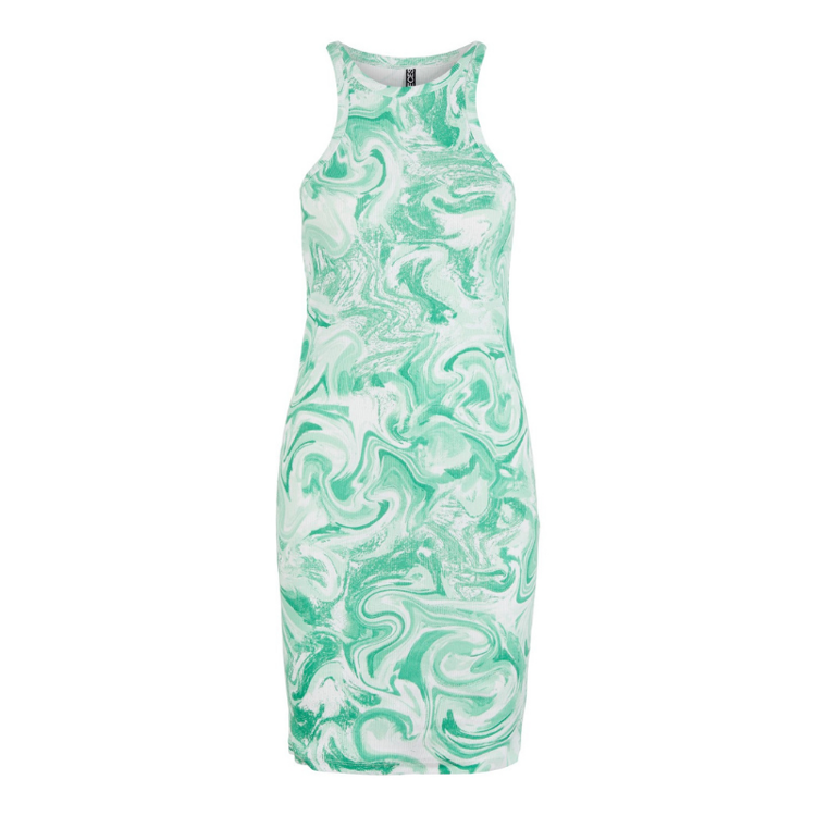 Pcserafina kjole - Poison green/tie dye