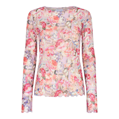 Mesh top - Pink gold flower