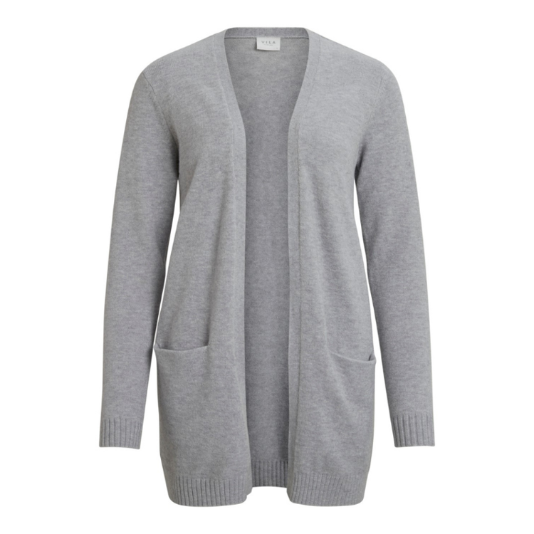 Viril open cardigan - Light grey melange