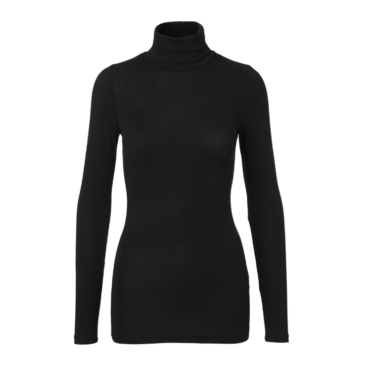 Ina bluse m. rullekrave - Black