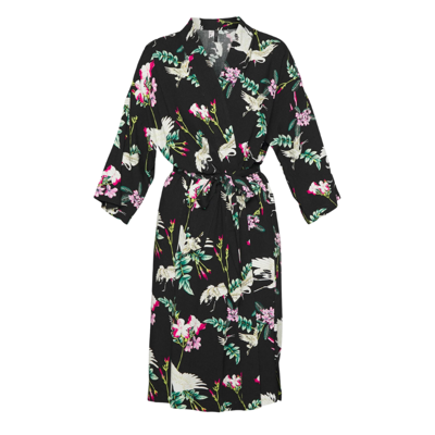 Yascrane kimono kjole - Black