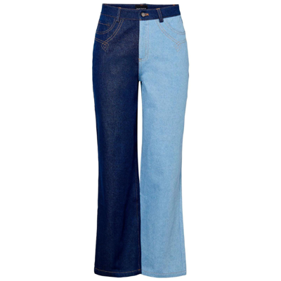 Pclena jeans - Light blue denim/color bloc