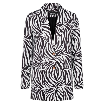 Pcsize blazer - Bright white/black zebra