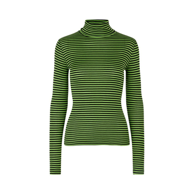 Ina-m bluse - Kiwi black stripe luxe