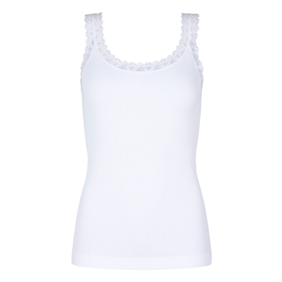 Frida rib top - Bianco