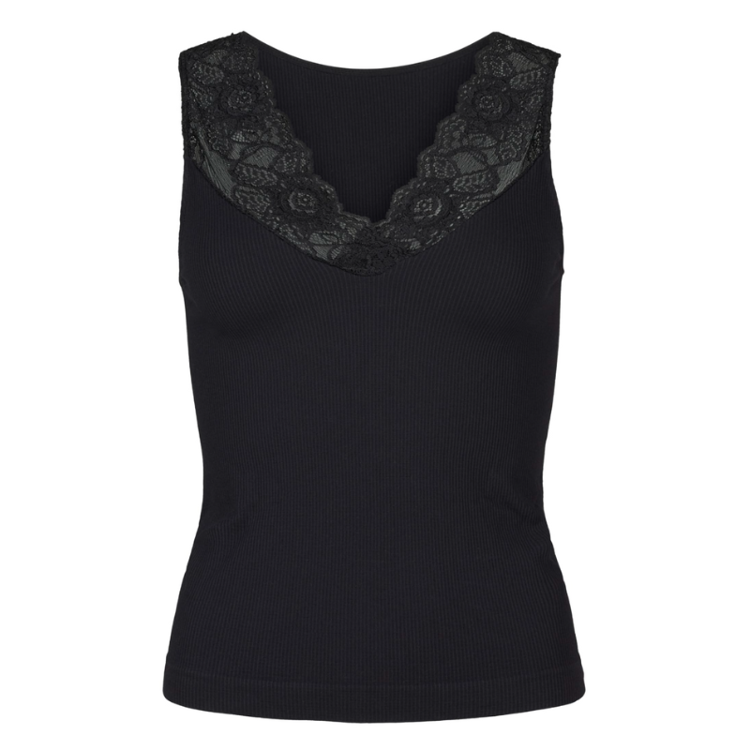 Belen v-lace top - Black