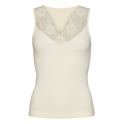 Belen v-lace top - Panna