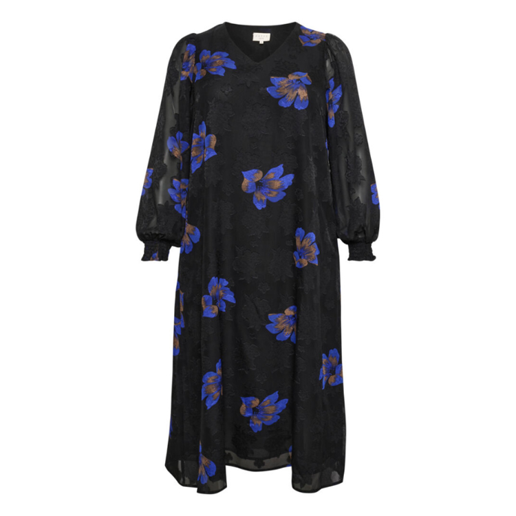 Kcmedala kjole - Black/blue big flower