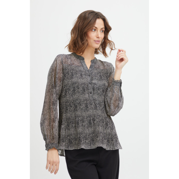 Frplisse bluse - Whitecap gray