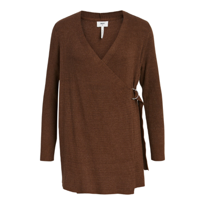 Objfae strikcardigan - Dark earth