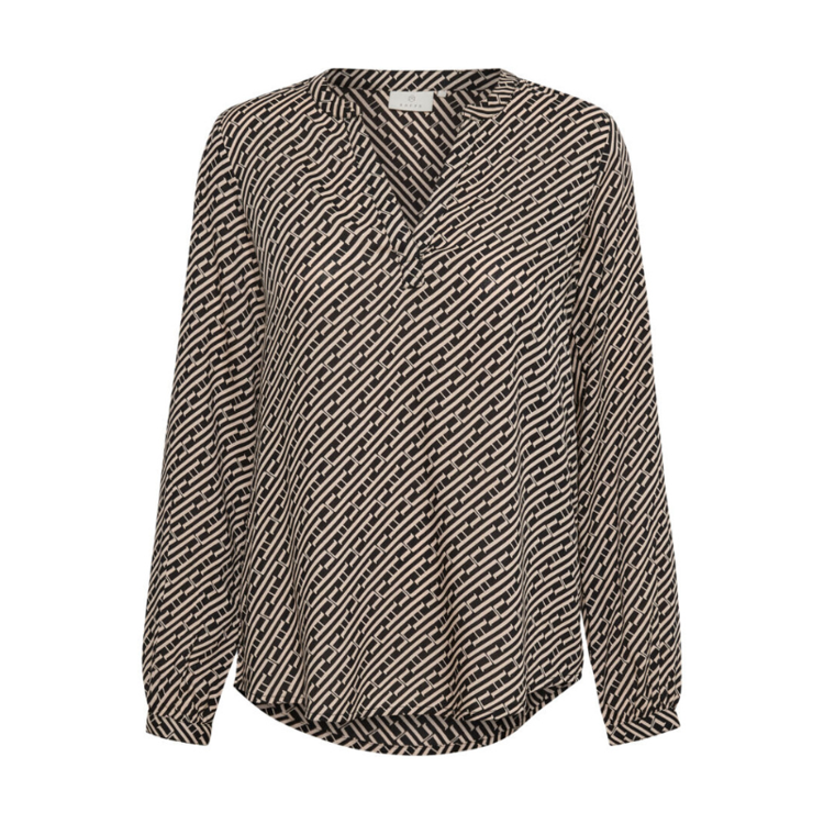 Kakenny bluse - Black/sand lett