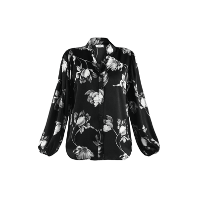 Love879 bluse - Black flower