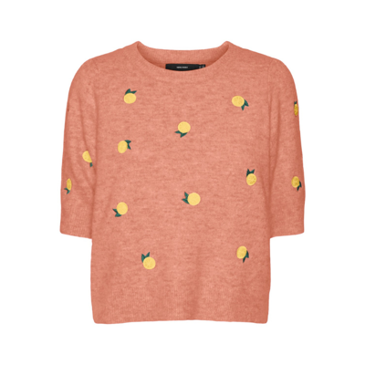 Vmplaza pullover - Georgia peach/w golden