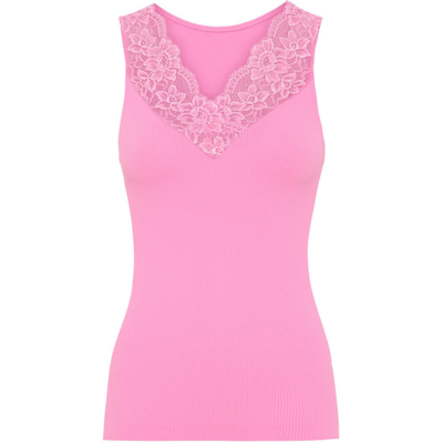 Belen v-lace top - Macaron
