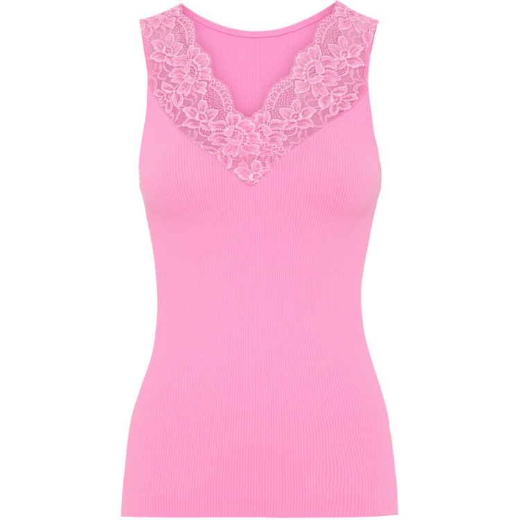 Belen v-lace top - Macaron