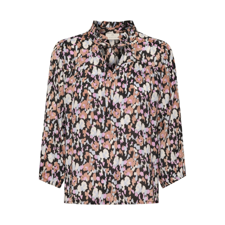 Kaolli bluse - Black /blue / lupine