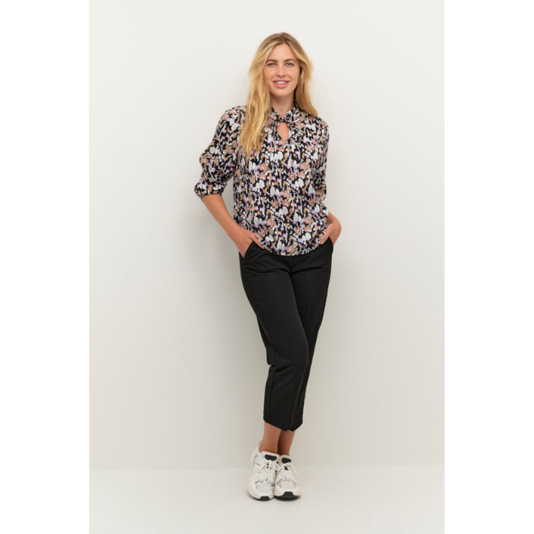 Kaolli bluse - Black /blue / lupine