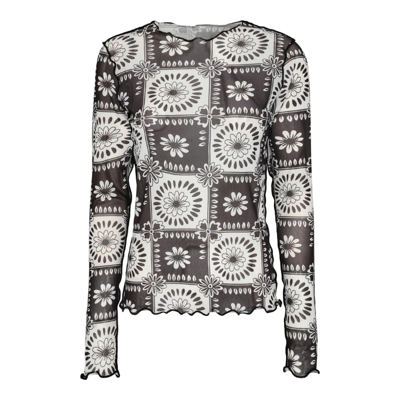 Mesh bluse - Flower check