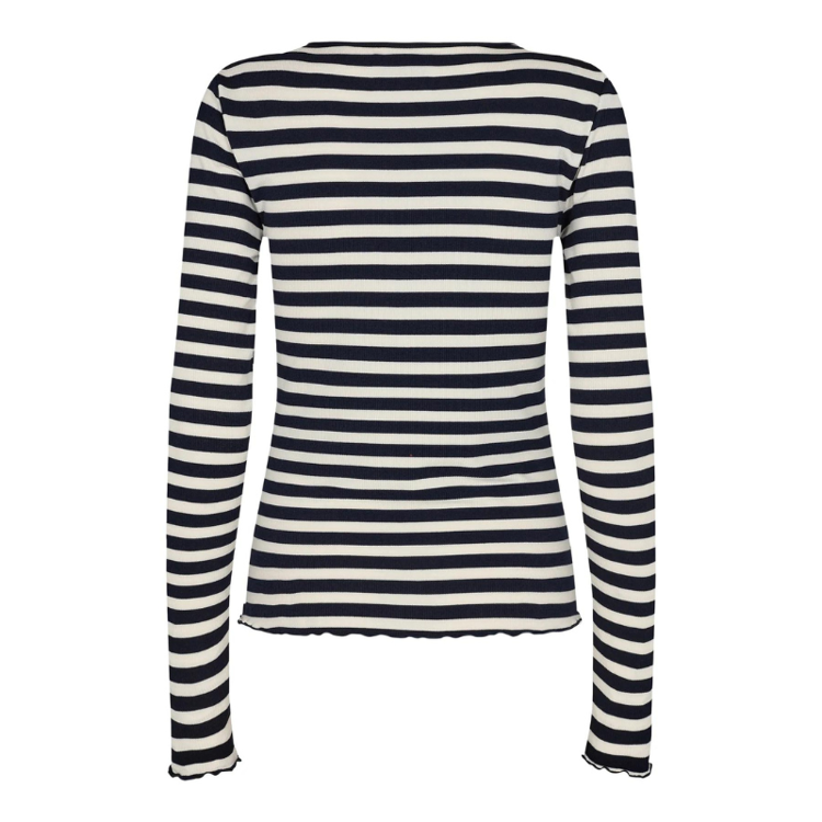 Natalia bluse - Navy creme stripes