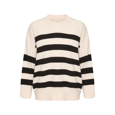 Katya strik - Antique white/black stripe