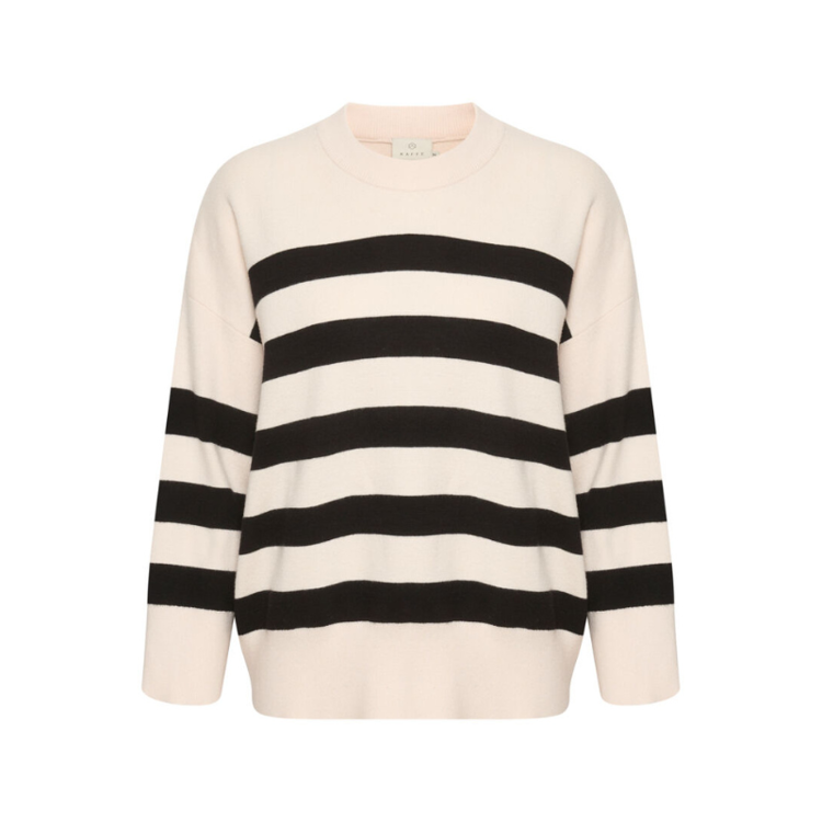 Katya strik - Antique white/black stripe