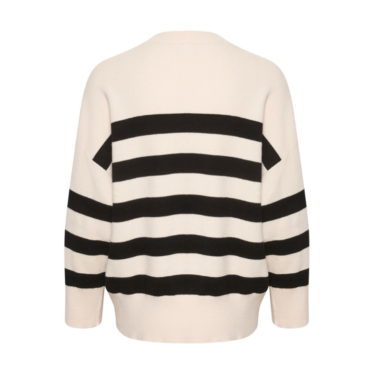 Katya strik - Antique white/black stripe