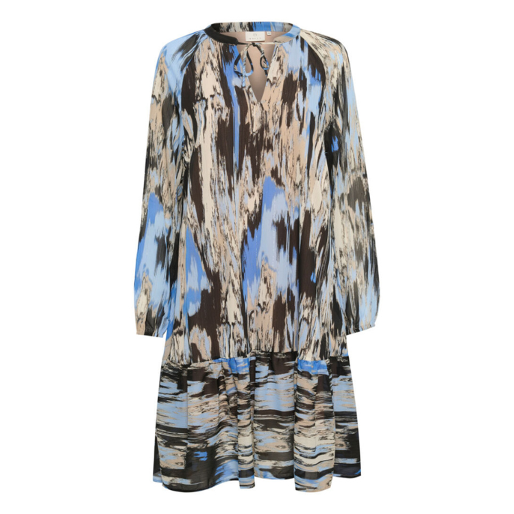 Kaqia kjole - Blue ikat print