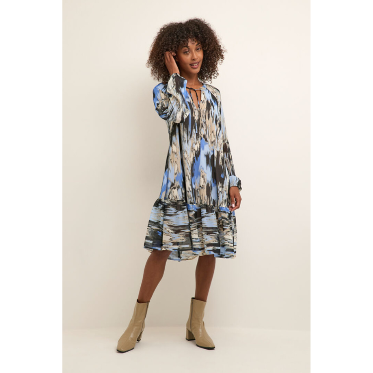 Kaqia kjole - Blue ikat print