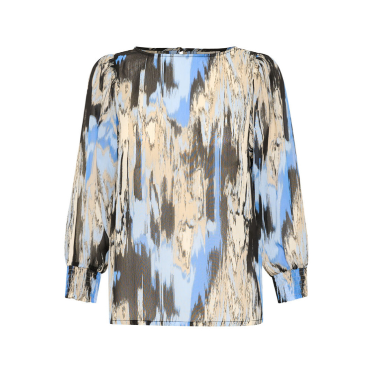Kaqia simi bluse - Blue ikat print