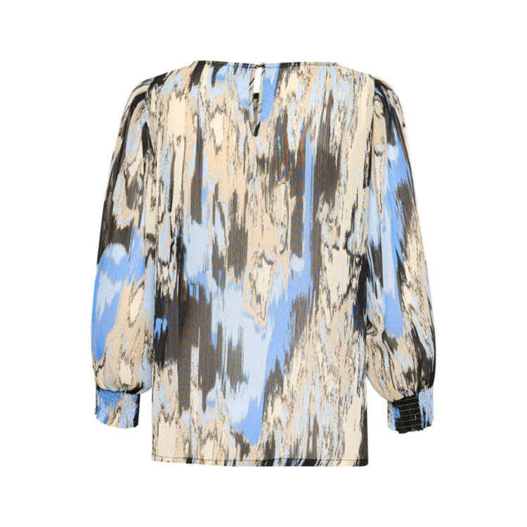 Kaqia simi bluse - Blue ikat print