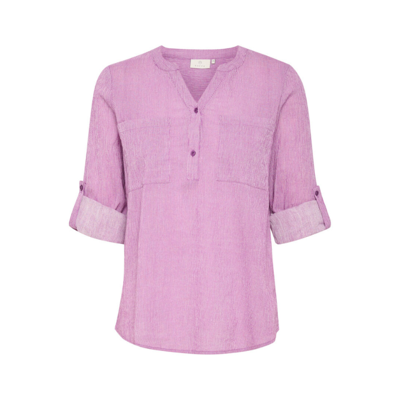 Kavivian bluse - Purple/Chalk stripe