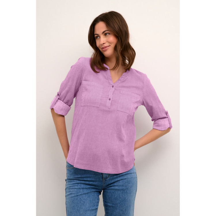 Kavivian bluse - Purple/Chalk stripe