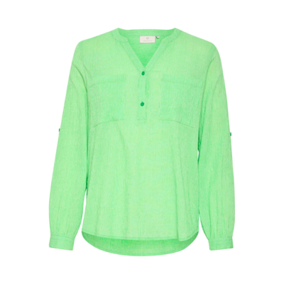 Kavivian bluse - Poison green/Chalk stripe