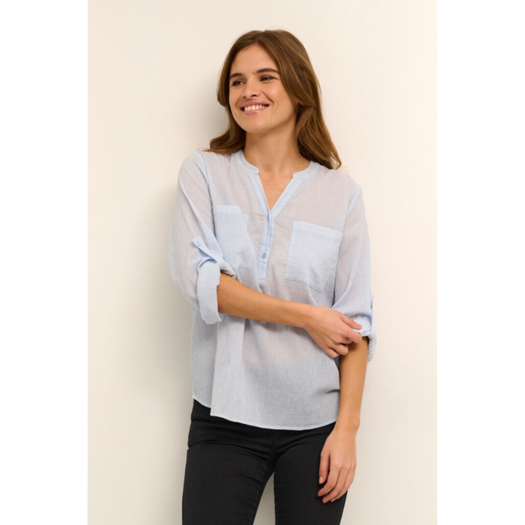 Kavivian bluse - Cashmere blue/chalk striped