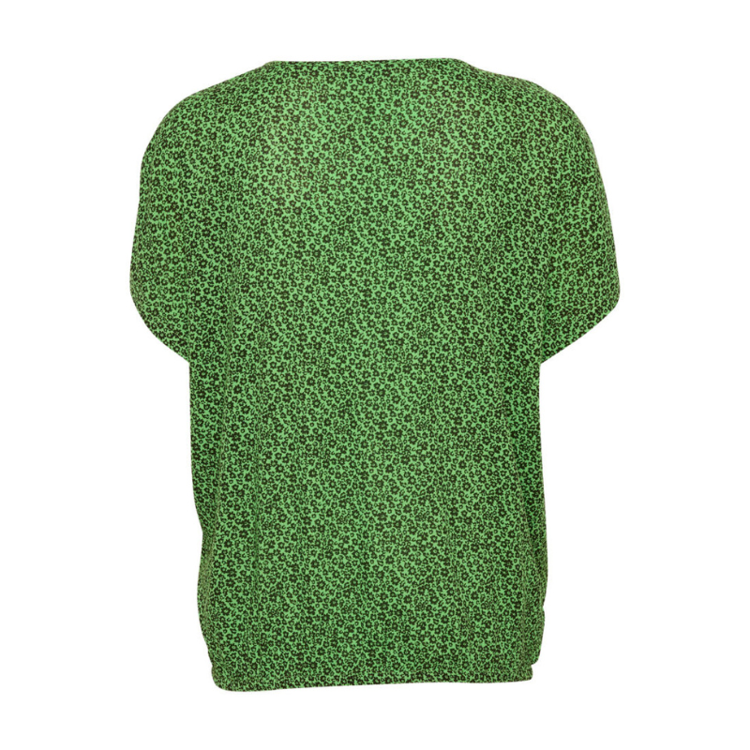 Kaisolde bluse - Poison green/Black flower