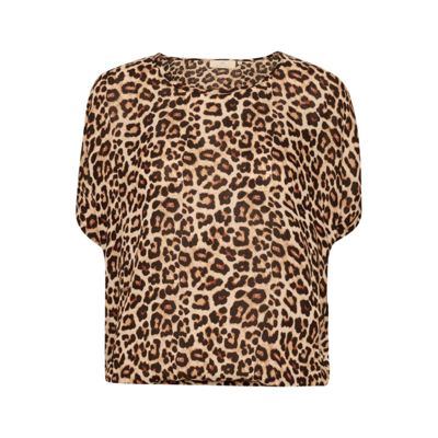 Kaisolde bluse - Feather grey leo print