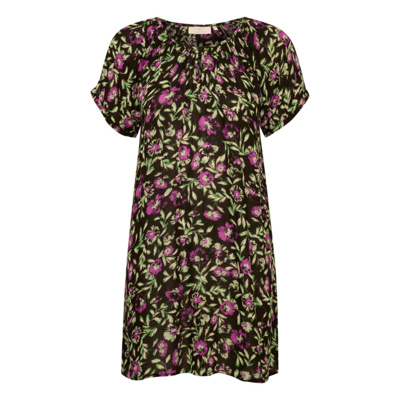 Kaisolde tunika - Black/Green/Purple flower