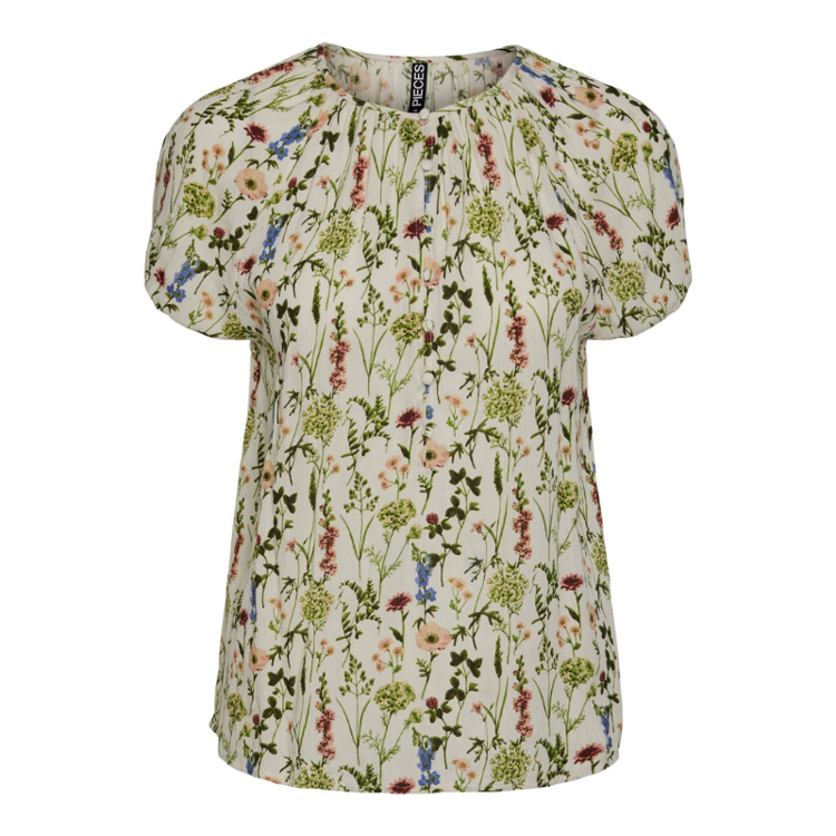 Pclydia top - Ecru/flower