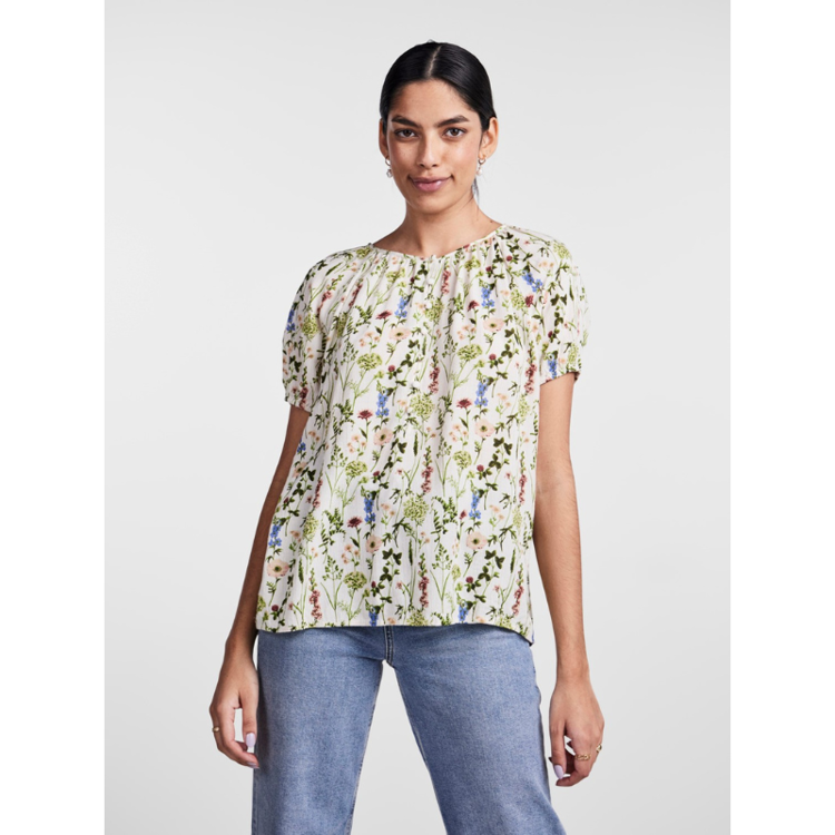 Pclydia top - Ecru/flower