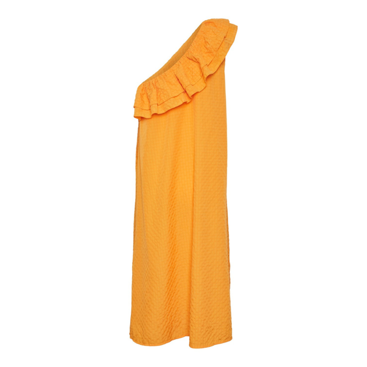 Pclara one shoulder kjole - Flame orange