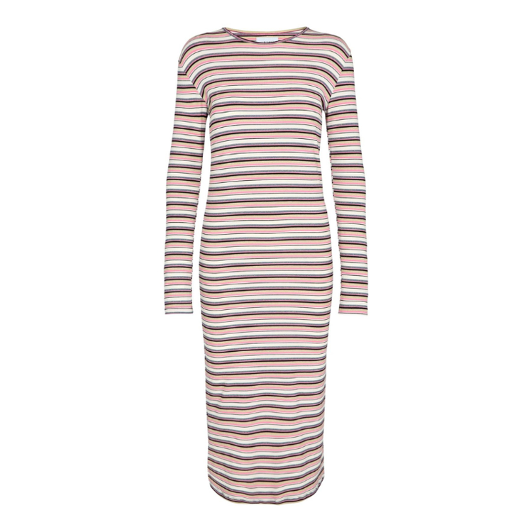 Natalia kjole - Pink cold lurex stripe