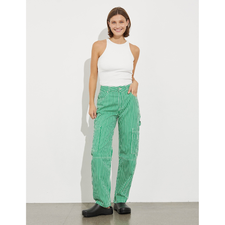 Emilu jeans - Grass green stripe