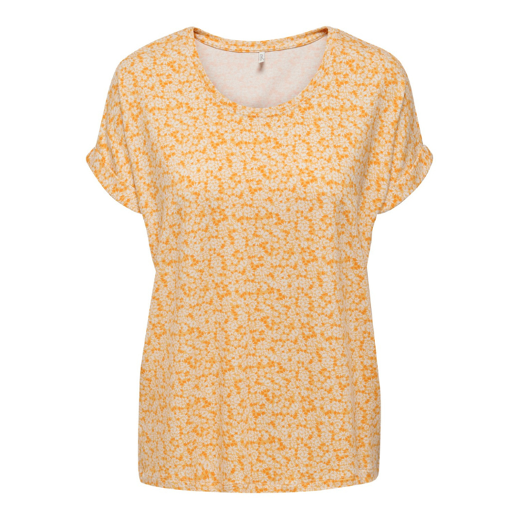 Onlmoster t-shirt - Amber yellow flower