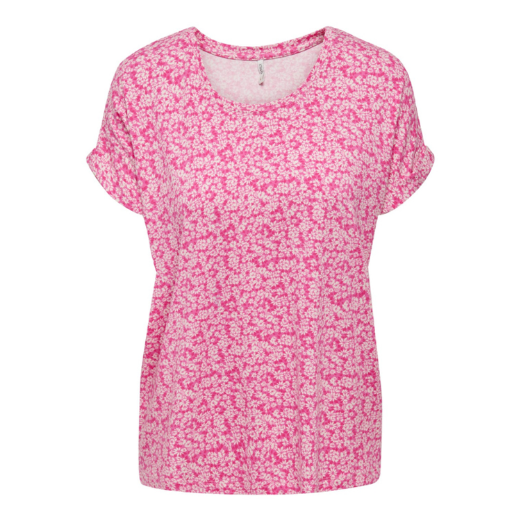 Onlmoster t-shirt - Carmine rose flower