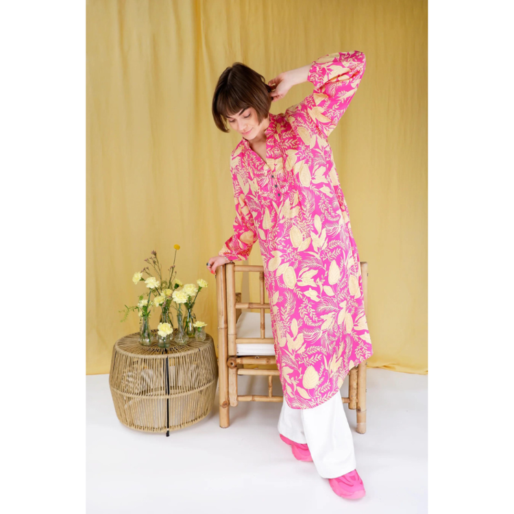 Bcluna pleat kjole - Floral pink