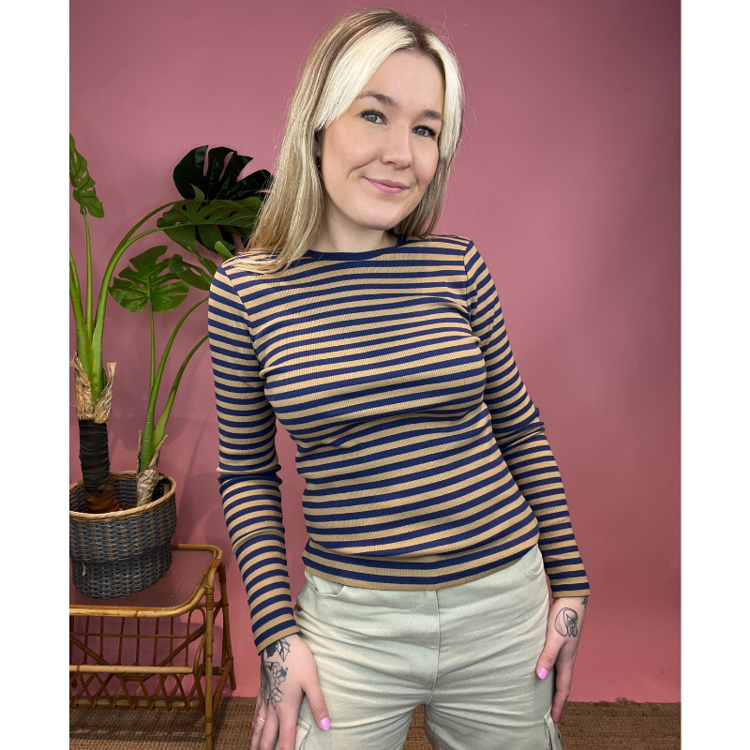 Onlline bluse - Tigers eye/Patroit blue