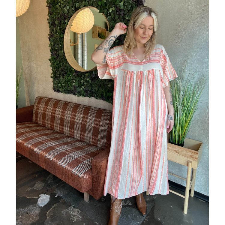 Marta kjole 8715A - Orange/fuxia