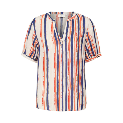 Kaida bluse - Orange/blue stripe