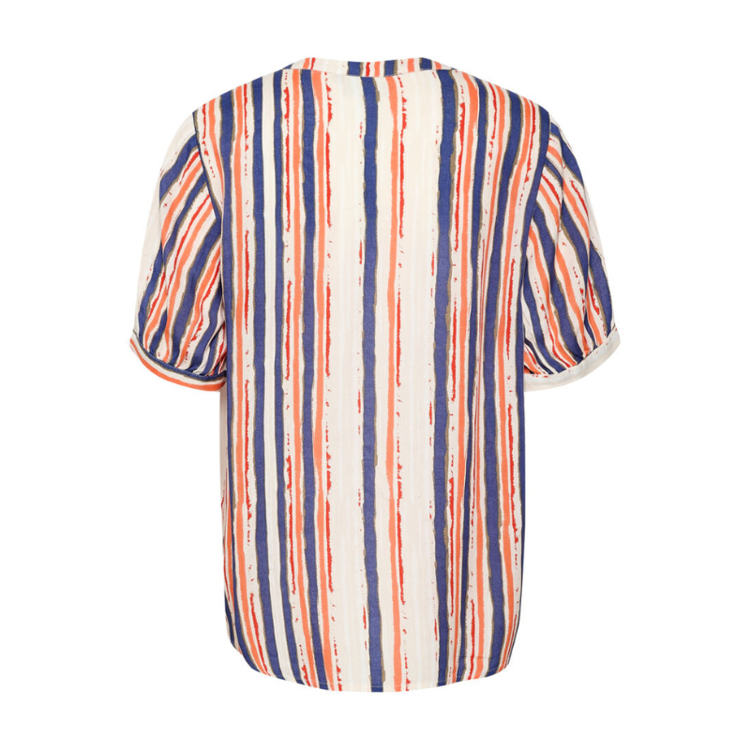 Kaida bluse - Orange/blue stripe