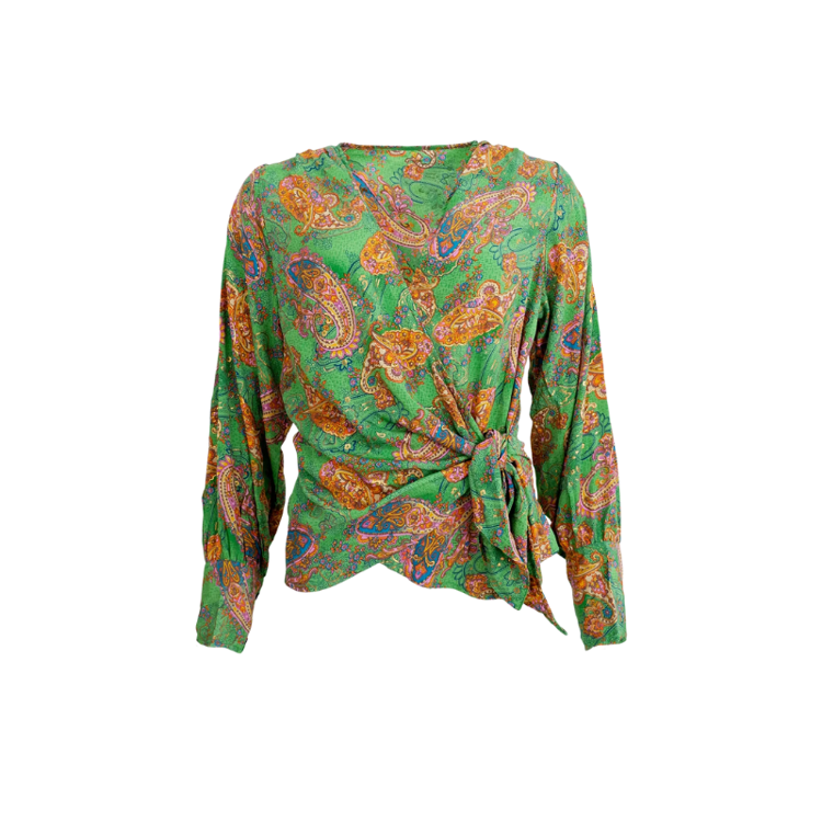 Bcluna wrap bluse - Green liberty